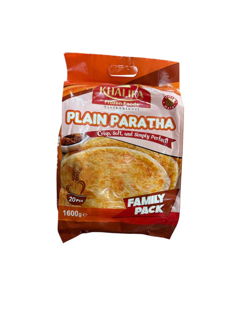 Khalifa Plain Paratha Family Pack Frozen Halal 1600g (20pcs)