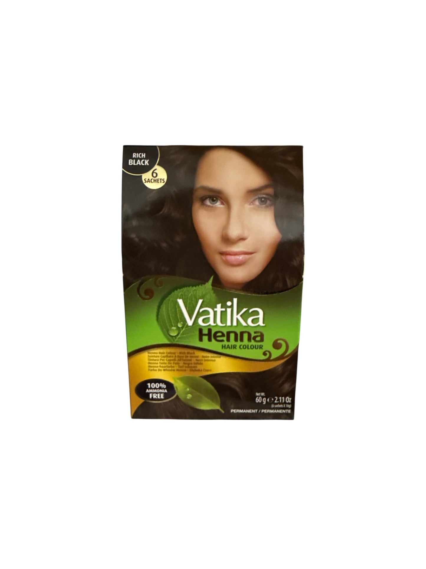 Vatika Henna Hair color Rich Black 60g (6 Sachets)