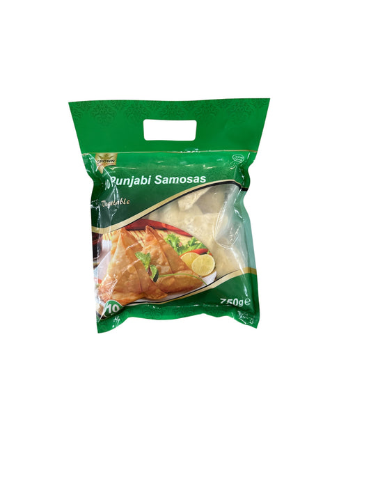Crown Vegetable Punjabi Samosas 10 pcs 750g  Frozen Halal