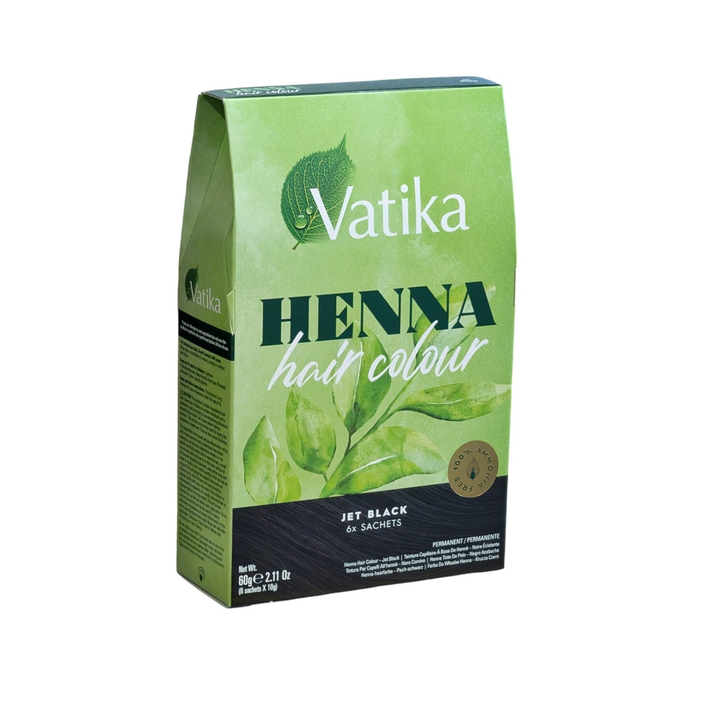 Dabur Vatika Henna Hair Color (Jet Black) 60g ( 6 Sachets)