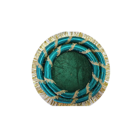 Shadi Mehndi Plate Thaal Green Set 2 Pieces