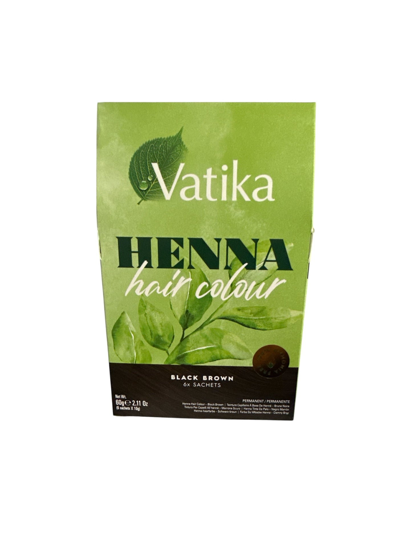 Vatika Henna Hair color Black Brown 60g (6 Sachets)