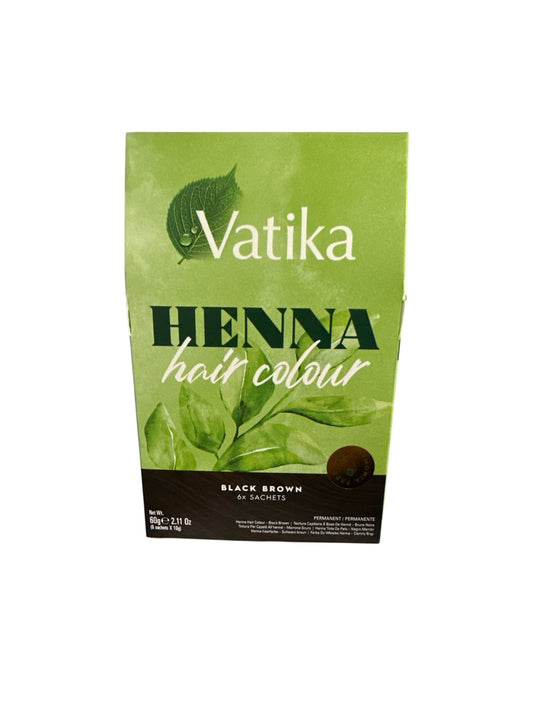Vatika Henna Hair color Black Brown 60g (6 Sachets)