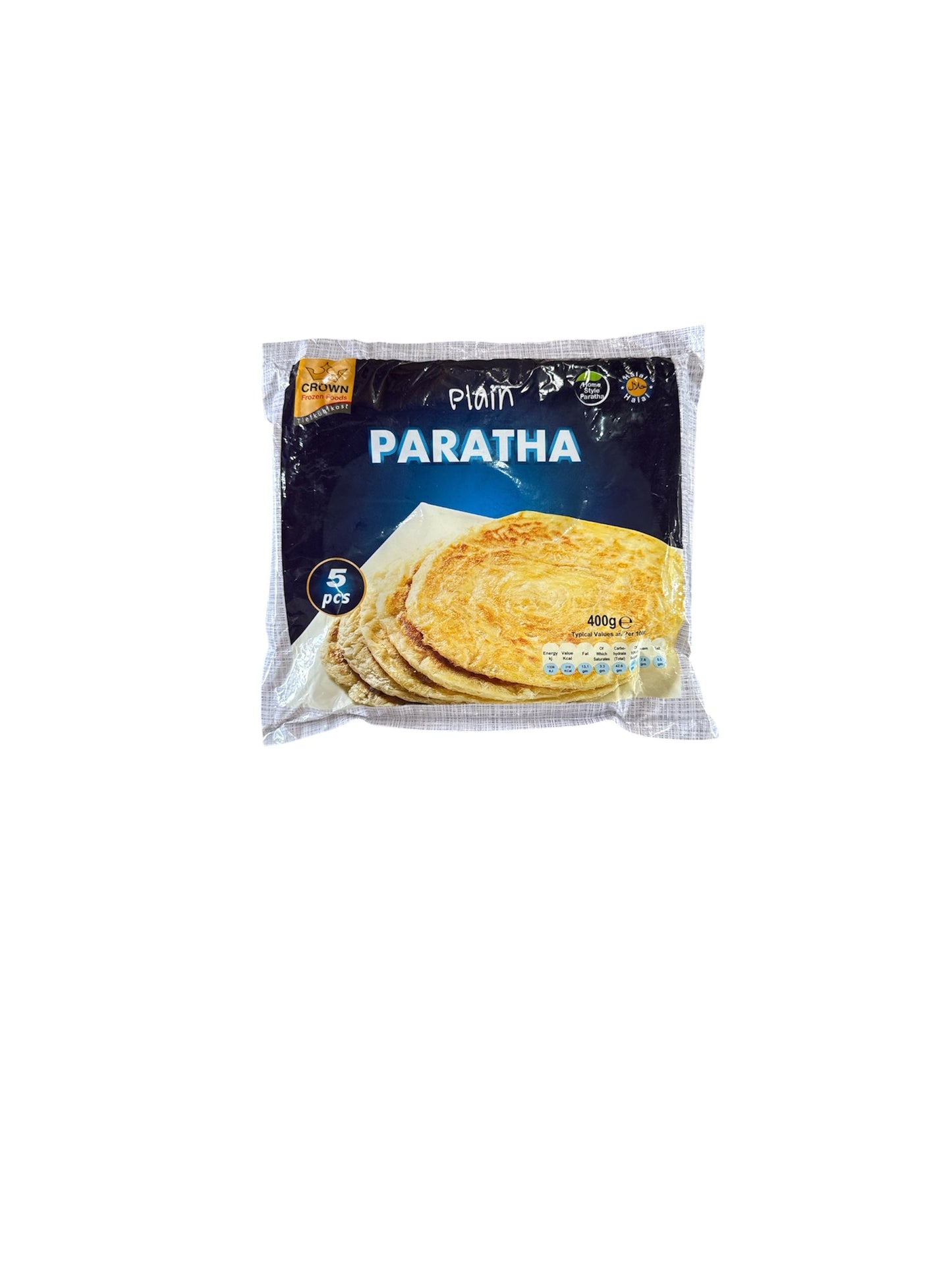 Crown Plain Paratha Frozen 5 pcs 400g Halal