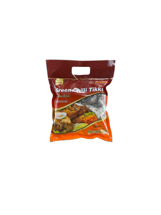 Crown Green Chilli Tikka  Chicken Charcoal 700g  frozen Halal